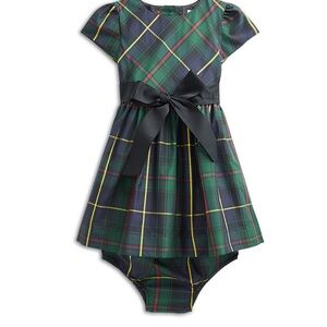 Ralph Lauren Baby Plaid Taffeta Fit & Flare Dress & Bloomer Set